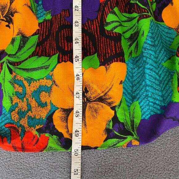 Vtg 80s 90s Two Potato Aloha Floral Midi Tiered Tie Shoulder Dress M Resort Wear - Picture 12 of 16